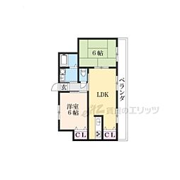 JR山陰本線 福知山駅 バス5分 下篠尾下車 徒歩4分の賃貸マンション 1階2LDKの間取り