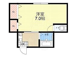 コテージ曽根 1Kの間取図画像