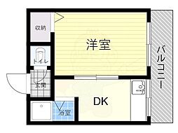 栄穂マンション 1DKの間取図画像