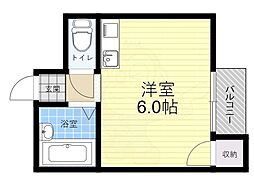 サンシャイン豊中 ワンルームの間取図画像
