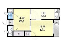 亀岡マンション 2DKの間取図画像