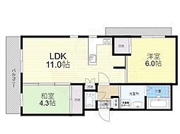 マティエール曽根 2LDKの間取図画像