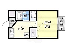 後藤ハイツ 1Kの間取図画像