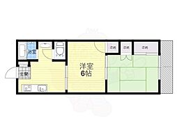 第5八雲マンション 2DKの間取図画像