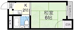 出穂西町ハイツ 1Kの間取図画像