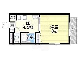 ハートカルム新高 1DKの間取図画像