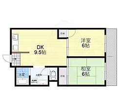 リブランス河村マンション 2LDKの間取図画像