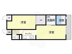 ベルクール豊中 1DKの間取図画像