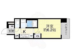 プレサンス庄内ブレイシス 1Kの間取図画像
