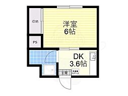 豊中コーエーマンション 1Kの間取図画像