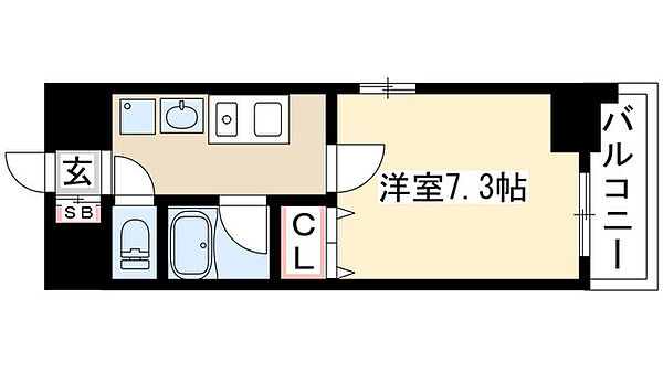 リヴェール白壁　FR1か月&初回保証料無料&火災保険料1年 9D｜愛知県名古屋市東区白壁３丁目(賃貸マンション1K・9階・24.96㎡)の写真 その2