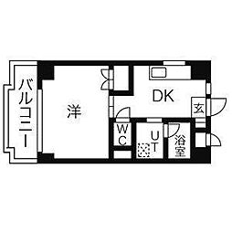 パティオ新栄 1DKの間取図画像