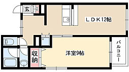 新宿ビル 1LDKの間取図画像