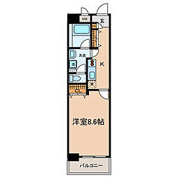Enchante泉 1Kの間取図画像
