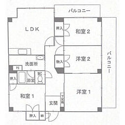 丸美タウンマンション昭和橋 4LDKの間取図画像