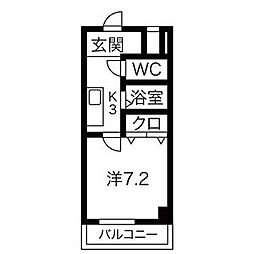 ジュネス庄内緑地 1Kの間取図画像