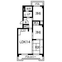 インテリジェント星ケ丘2号館 3LDKの間取図画像