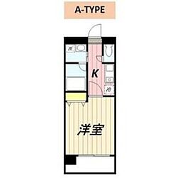 スカイフラット名古屋 1Kの間取図画像