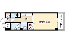 タウンハウス三吉 1Kの間取図画像