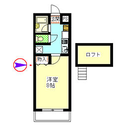 センチュリーコート 1Kの間取図画像