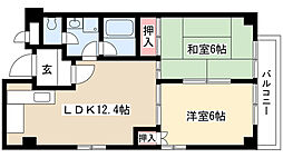 日宝レスカール星ケ丘 2LDKの間取図画像