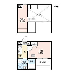 フォルトゥナ 1Kの間取図画像