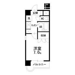 エクセルシオール金山 1Kの間取図画像