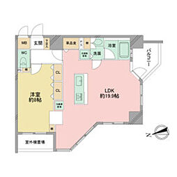さくらHillsRiverSideWEST 1LDKの間取図画像