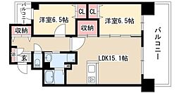 グレイス泉 2LDKの間取図画像
