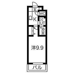 リシュドール鶴舞公園 1Kの間取図画像
