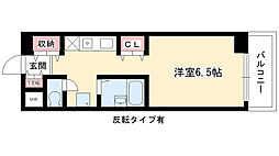 アルモニーハンド 1Kの間取図画像