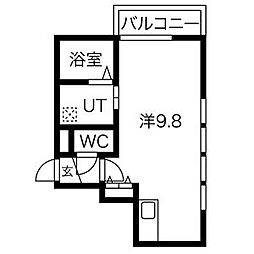 Bipple ワンルームの間取図画像
