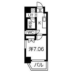 アールズタワー池下西 1Kの間取図画像