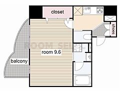 カノン大須 1Kの間取図画像