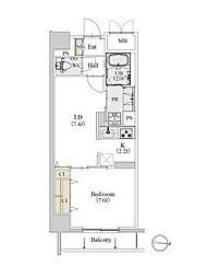 カスタリア新栄2 1LDKの間取図画像