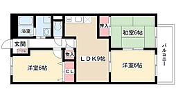 シモーヌ・ヴィーユB棟 3LDKの間取図画像