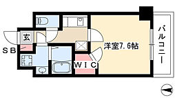 ヴィラマリオン 1Kの間取図画像