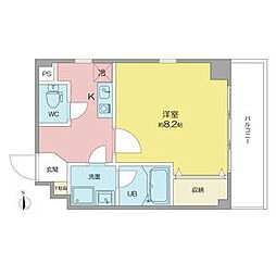 カーサ千種B 1Kの間取図画像