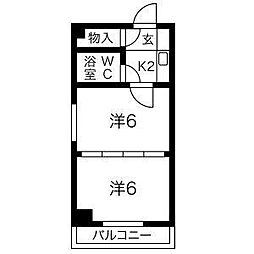 プリンセス今池 2Kの間取図画像