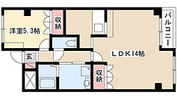 フィオーレ・ドゥエ 1LDKの間取図画像