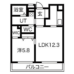 向陽町レジデンス 1LDKの間取図画像