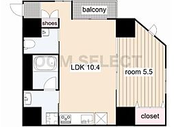 ホンマチBOX24 1LDKの間取図画像
