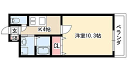 シェドゥーヴル八事 1Kの間取図画像