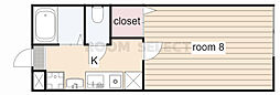 レトアシェトワ御器所 1Kの間取図画像