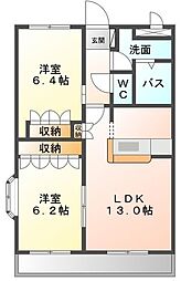 ウィスタリア 2LDKの間取図画像
