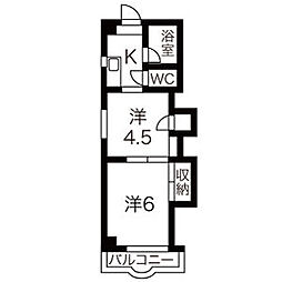 正木ビル 2Kの間取図画像