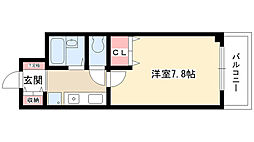 サンヒルズ藤ケ丘 1Kの間取図画像