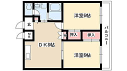 CASANOAH名東 2DKの間取図画像
