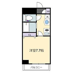 ベルヴィブレ新栄 1Kの間取図画像