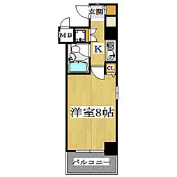 OHD今池 1Kの間取図画像
